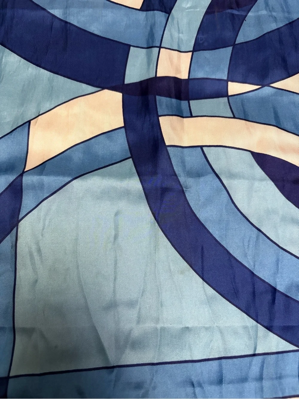 Christian Dior Blue Geometric Scarf
